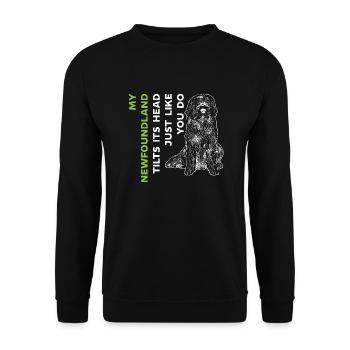 Terre-Neuve Chien de Terre-Neuve - Sweat-shirt Unisexe - noir - Devant - Alina (178cm) & Michal (187cm)