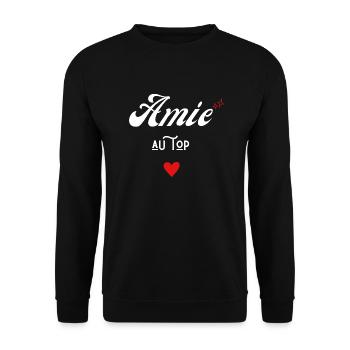 amie au top idée cadeau - Sweat-shirt Unisexe - noir - Devant - Alina (178cm) & Michal (187cm)