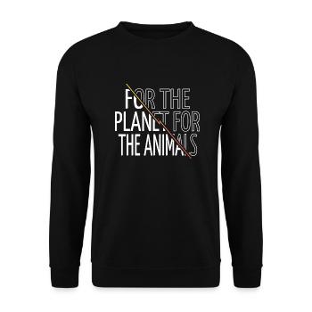blagues végétaliennes amusantes dictons amusants Droits des animaux - Sweat-shirt Unisexe - noir - Devant - Alina (178cm) & Michal (187cm)