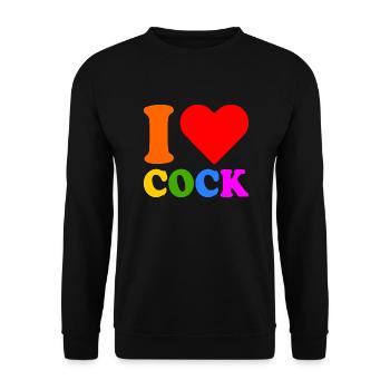 I love cock - Unisex Pullover - Schwarz - Vorne - Alina (178cm) & Michal (187cm)