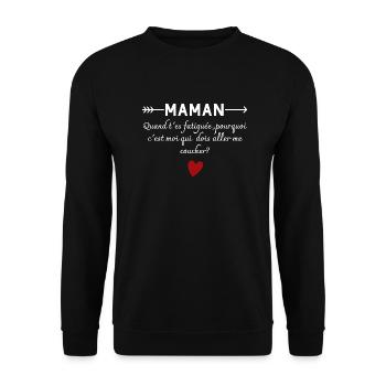 maman questions bébé humour - Sweat-shirt Unisexe - noir - Devant - Alina (178cm) & Michal (187cm)