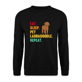 Labradoodle Hund - Unisex Pullover - Schwarz - Vorne - Alina (178cm) & Michal (187cm)