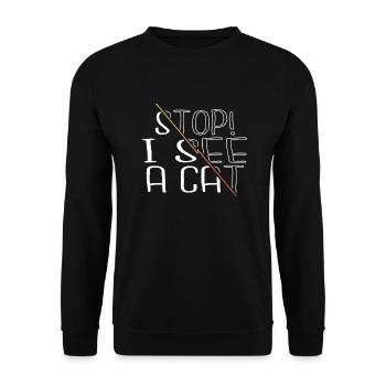 birthday black mammal present i love cats - Unisex Pullover - Schwarz - Vorne - Alina (178cm) & Michal (187cm)
