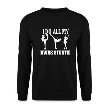 I Do All My Owns Stunts Skating Figure Skater - Unisex Pullover - Schwarz - Vorne - Alina (178cm) & Michal (187cm)