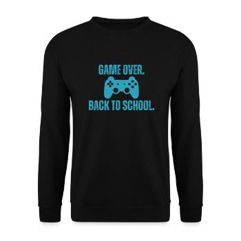 Game Over Back To School Funny Gaming Gamer Quote - Unisex Sweatshirt - black - Front - Alina (178cm) & Michal (187cm)