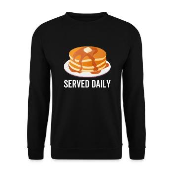 Pancakes Served Daily - Unisex Sweatshirt - black - Front - Alina (178cm) & Michal (187cm)