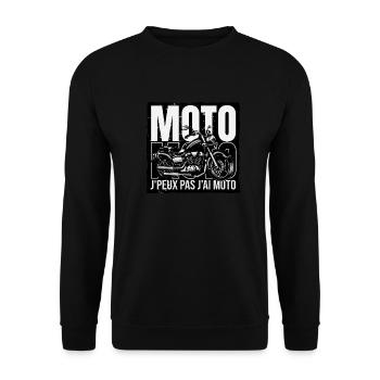J'peux pas j'ai moto - Sweat-shirt Unisexe - noir - Devant - Alina (178cm) & Michal (187cm)