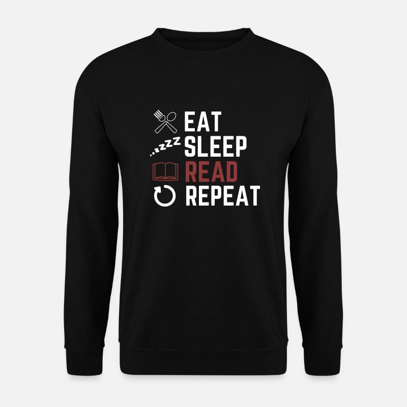 eat sleep read repeat - Unisex Sweatshirt - black