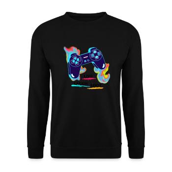 Live Laugh Loot | Lebe, Lache und sammle - Unisex Pullover - Schwarz - Vorne - Alina (178cm) & Michal (187cm)