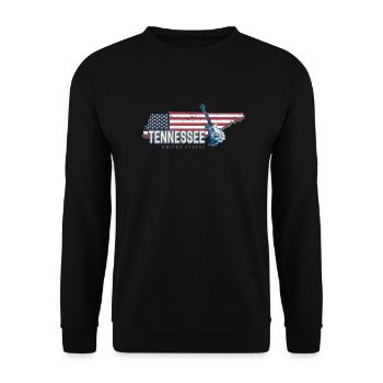 Tennessee États-Unis Carte murale rétro États-Unis - Sweat-shirt Unisexe - noir - Devant - Alina (178cm) & Michal (187cm)