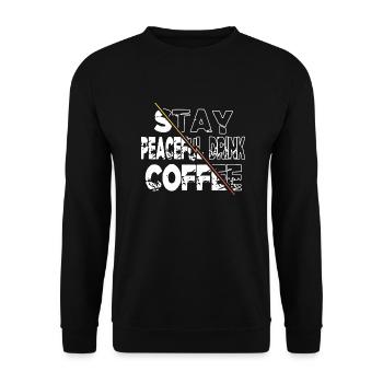 latte cool statement drinking mug caffeine jokes - Unisex Pullover - Schwarz - Vorne - Alina (178cm) & Michal (187cm)