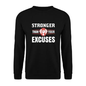 No Excuses Conception de chemise de gymnastique - Sweat-shirt Unisexe - noir - Devant - Alina (178cm) & Michal (187cm)