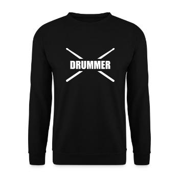 Batterie, Tambour, Musique, Instrument - Sweat-shirt Unisexe - noir - Devant - Alina (178cm) & Michal (187cm)