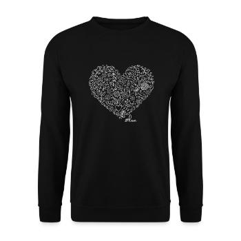 Liebe, Love - Unisex Pullover - Schwarz - Vorne - Alina (178cm) & Michal (187cm)
