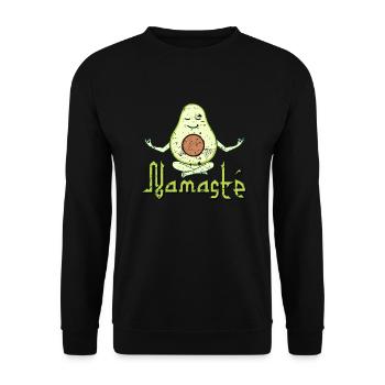 Namaste Avocado - Unisex Pullover - Schwarz - Vorne - Alina (178cm) & Michal (187cm)