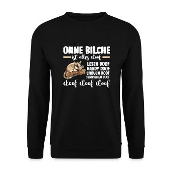 Bilch - Unisex Pullover - Schwarz - Vorne - Alina (178cm) & Michal (187cm)