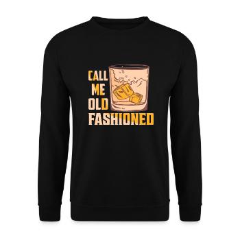 Call Me Old Fashioned Whiskey Drinking - Unisex Pullover - Schwarz - Vorne - Alina (178cm) & Michal (187cm)