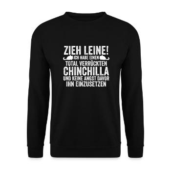 Ich habe einen total verrückten Chinchilla - Unisex Pullover - Schwarz - Vorne - Alina (178cm) & Michal (187cm)