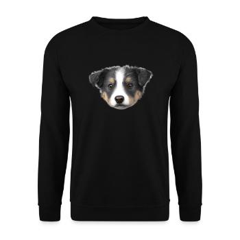 Propriétaire de chien chiot berger australien - Sweat-shirt Unisexe - noir - Devant - Alina (178cm) & Michal (187cm)