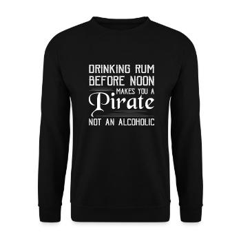 Drinking Rum Before Noon Alcohol Drinking - Unisex Sweatshirt - black - Front - Alina (178cm) & Michal (187cm)