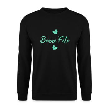 FÊTE DES MÈRES. BONNE FÊTE MAMAN. MAMAN. JE T'AIME - Sweat-shirt Unisexe - noir - Devant - Alina (178cm) & Michal (187cm)