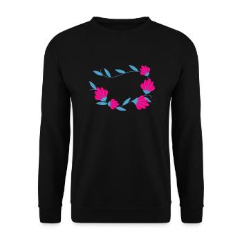 Flower Blume Pflanze - Unisex Pullover - Schwarz - Vorne - Alina (178cm) & Michal (187cm)
