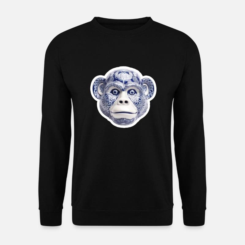 Ceramic monkey face - Unisex Sweatshirt - black