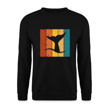 Whale Vintage Gift - Unisex Sweatshirt - black - Front - Alina (178cm) & Michal (187cm)