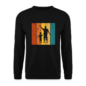 Papa Vintage-Geschenk - Unisex Pullover - Schwarz - Vorne - Alina (178cm) & Michal (187cm)
