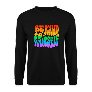 Gay Pride Parade LGBTQ+ Rainbow Flag Body Positive - Unisex Sweatshirt - black - Front - Alina (178cm) & Michal (187cm)