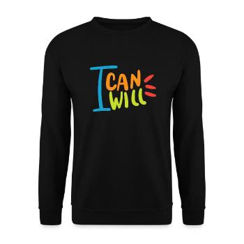 I will i can - Unisex Pullover - Schwarz - Vorne - Alina (178cm) & Michal (187cm)