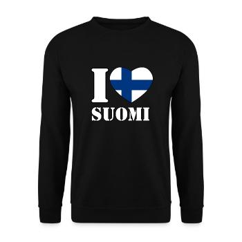 I love Finland - Unisex Sweatshirt - black - Front - Alina (178cm) & Michal (187cm)