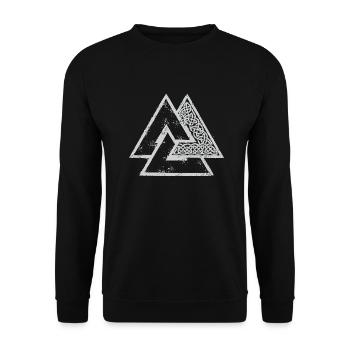 Viking symbols - Unisex Sweatshirt - black - Front - Alina (178cm) & Michal (187cm)