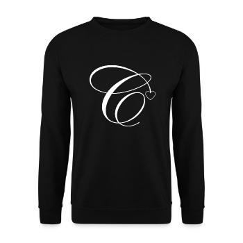 Letter c calligraphy heart - Unisex Sweatshirt - black - Front - Alina (178cm) & Michal (187cm)