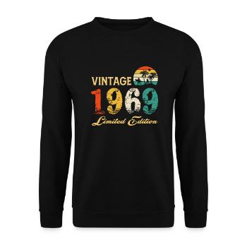 Vintage 1969 Limited Edition Made In 1969 Birthday - Unisex Sweatshirt - black - Front - Alina (178cm) & Michal (187cm)