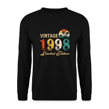 Vintage 1998 Limited Edition Made In 1998 Birthday - Unisex Sweatshirt - black - Front - Alina (178cm) & Michal (187cm)