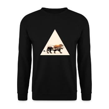 Silhouette de lion en triangle, silhouette de lion Sahara - Sweat-shirt Unisexe - noir - Devant - Alina (178cm) & Michal (187cm)