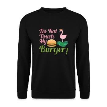Do Not Touch My Burger Flamingo - Unisex Sweatshirt - black - Front - Alina (178cm) & Michal (187cm)