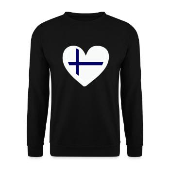 Finlande Coeur - Sweat-shirt Unisexe - noir - Devant - Alina (178cm) & Michal (187cm)