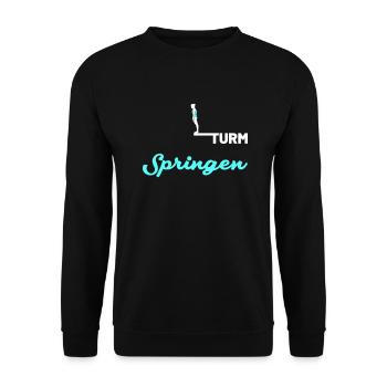 turmspringen sprung - Unisex Pullover - Schwarz - Vorne - Alina (178cm) & Michal (187cm)