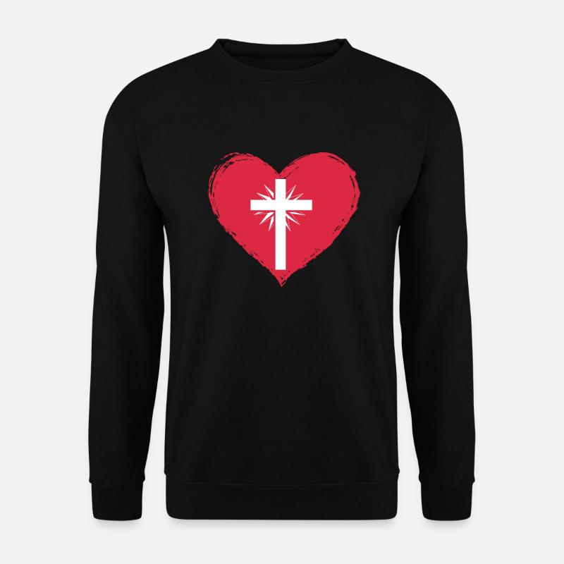 heart cross - Unisex Pullover - Schwarz
