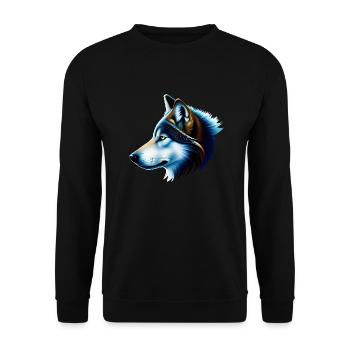 Wolf - Unisex Sweatshirt - black - Front - Alina (178cm) & Michal (187cm)