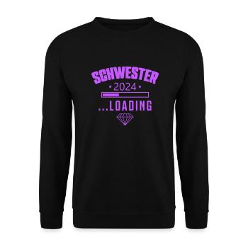 schwester 2024 loading - Unisex Pullover - Schwarz - Vorne - Alina (178cm) & Michal (187cm)