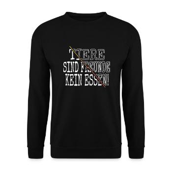 love saying meatless food veganism - Unisex Sweatshirt - black - Front - Alina (178cm) & Michal (187cm)