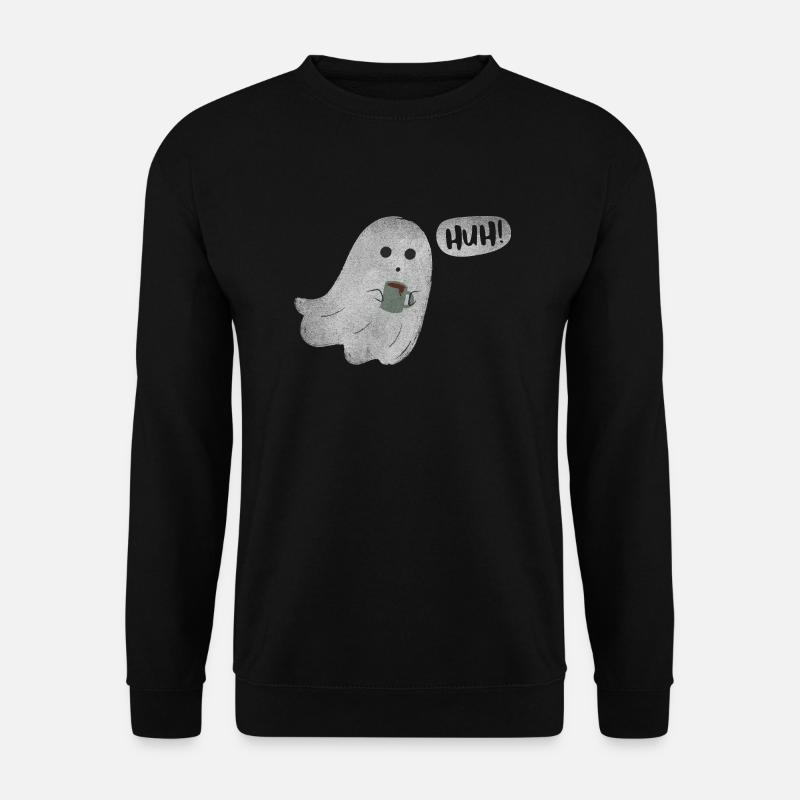 Huh Kaffee Gespenst - Unisex Pullover - Schwarz