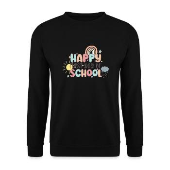 Happy First Day of School Back to School - Sweat-shirt Unisexe - noir - Devant - Alina (178cm) & Michal (187cm)