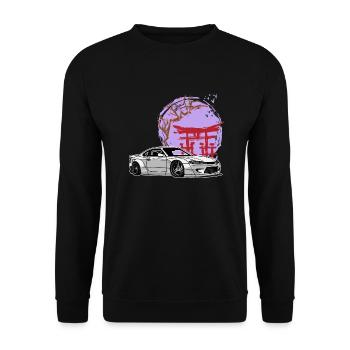 JDM Sakura Japan Tuning Auto Legende 90s - Unisex Pullover - Schwarz - Vorne - Alina (178cm) & Michal (187cm)