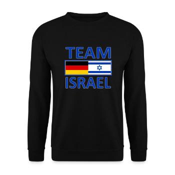 Team Israel - Unisex Pullover - Schwarz - Vorne - Alina (178cm) & Michal (187cm)
