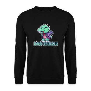 Zeichnung Dinosaurier Vampir Chibi Humor - Unisex Pullover - Schwarz - Vorne - Alina (178cm) & Michal (187cm)