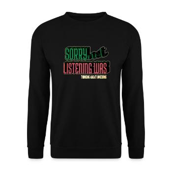 génial cornu péter licorne homme anniversaire citation - Sweat-shirt Unisexe - noir - Devant - Alina (178cm) & Michal (187cm)